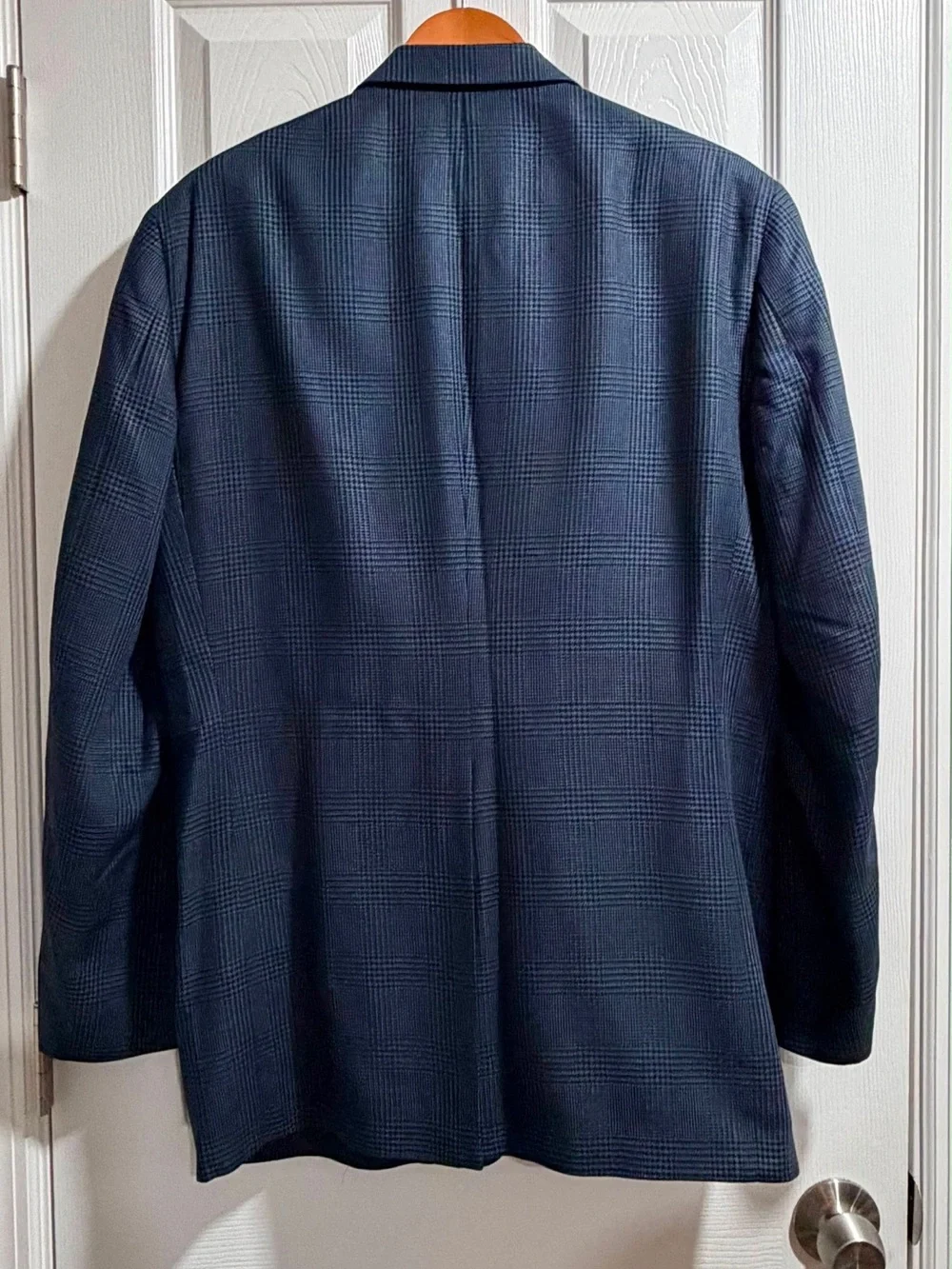 Wellington Dark Blue Glen Plaid Two-Button Sport Jacket